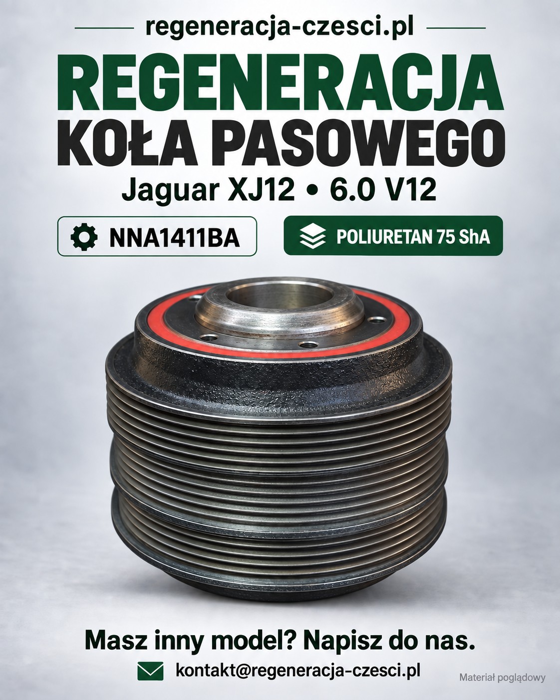 Regeneracja koła pasowego Jaguar XJ12 NNA1411BA – materiał poglądowy